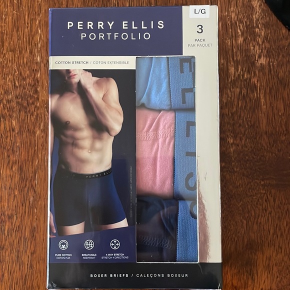 Perry Ellis Underwear & Socks Perry Ellis 3 Pack Cotton Stretch